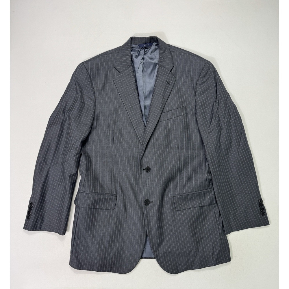 Brooks Brothers 1818 Madison Fit Saxxon Blazer 41R Wool Jacket Grey Blue Striped